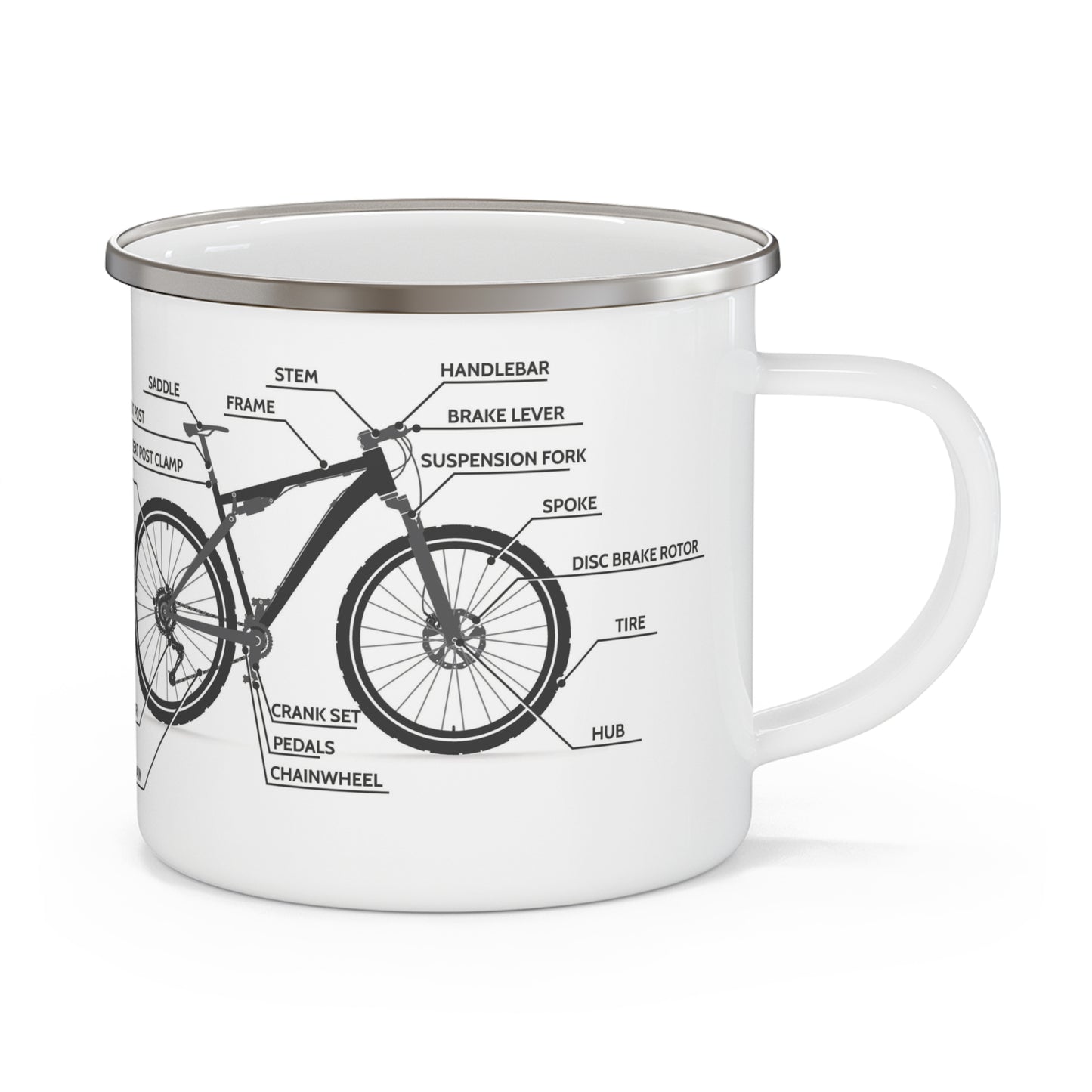 Bicycle Parts Enamel Camping Mug