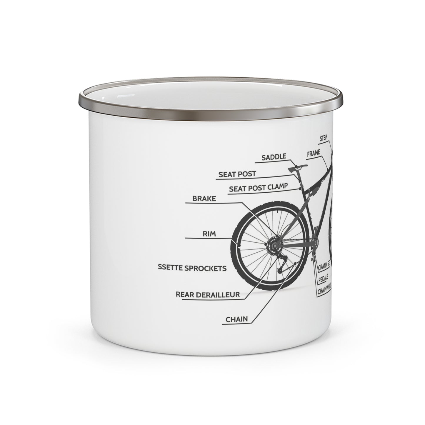Bicycle Parts Enamel Camping Mug