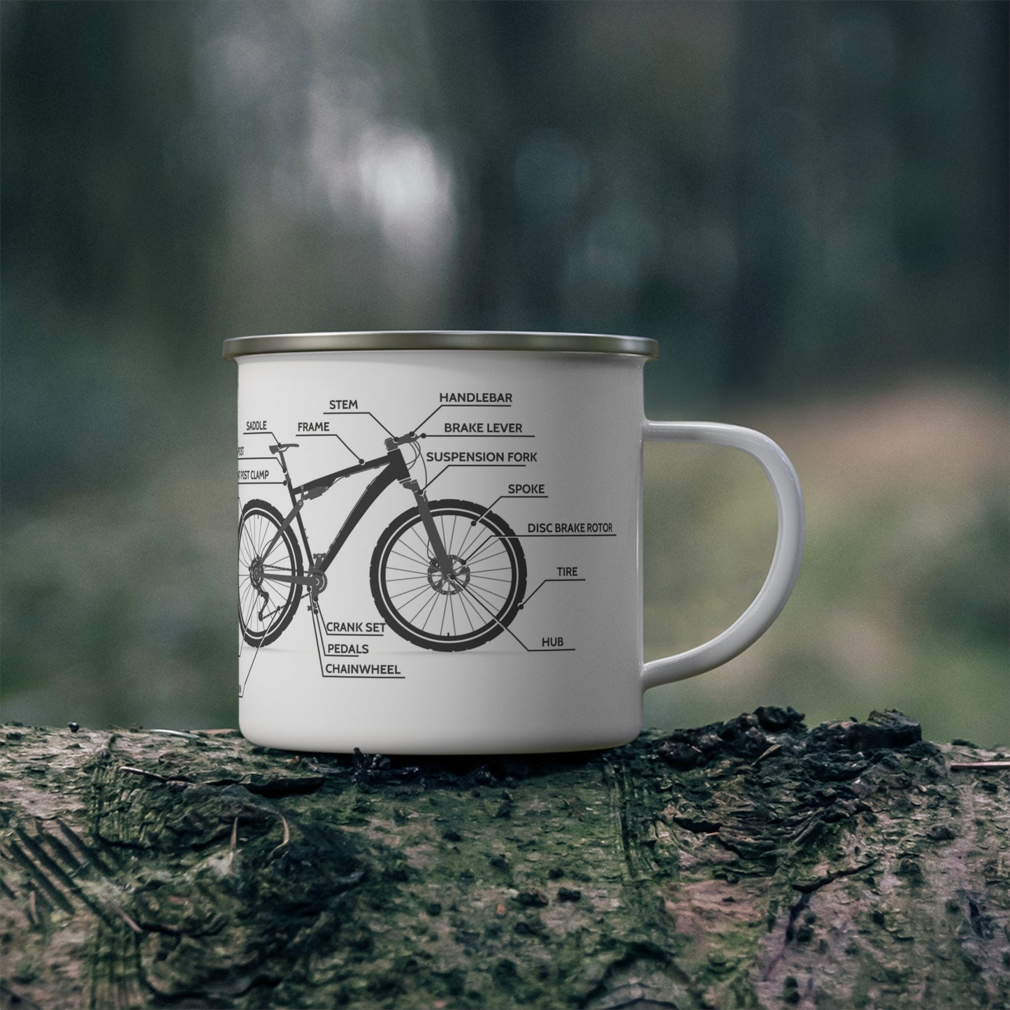 Bicycle Parts Enamel Camping Mug
