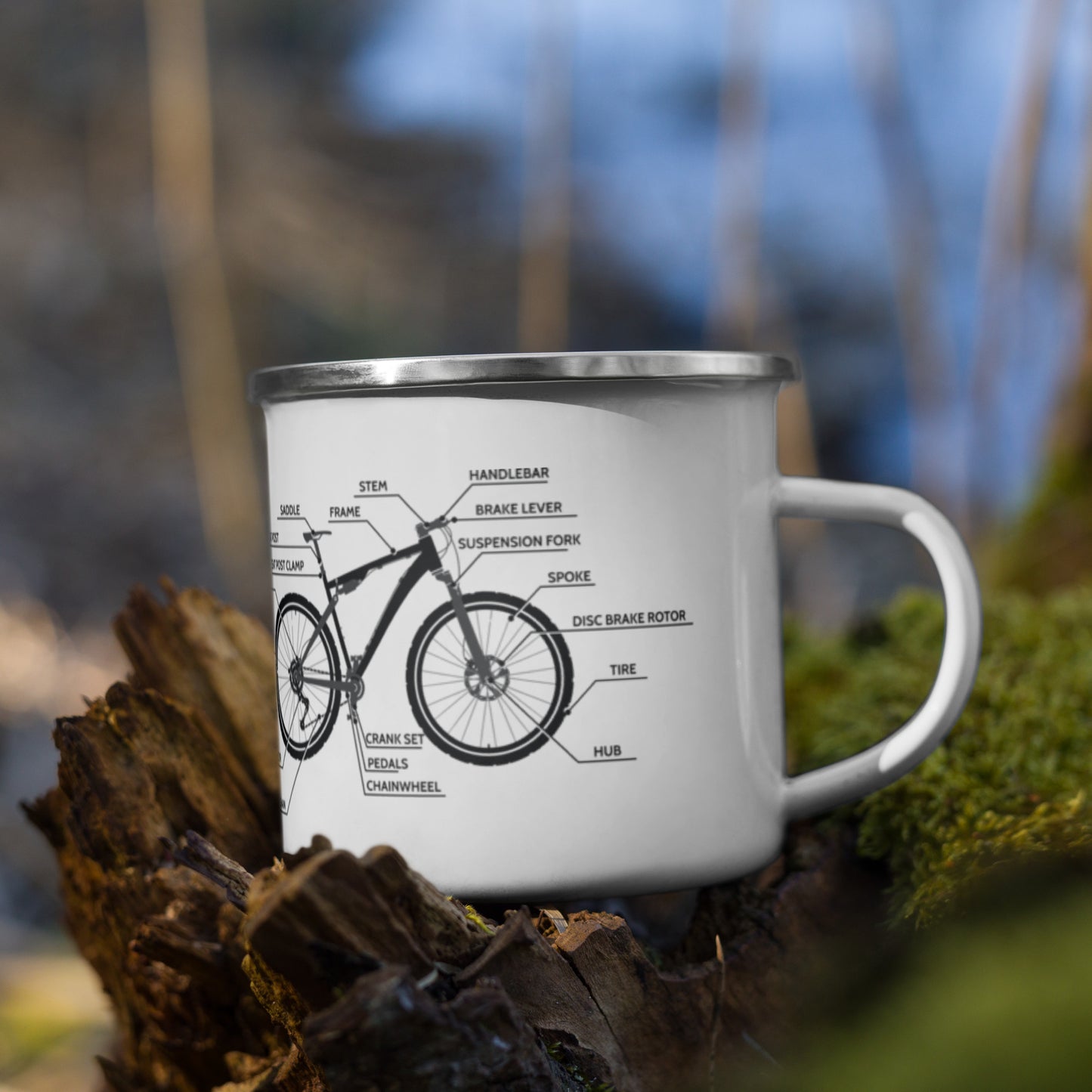 Bicycle Parts Enamel Camping Mug