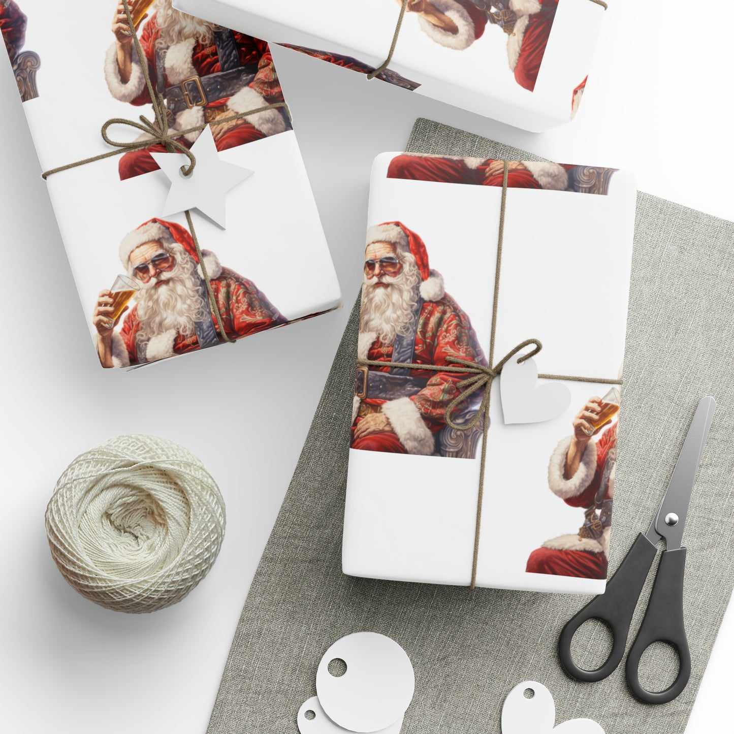 Santa with a Beer Wrapping Papers