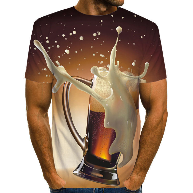 Beer 3D Digital Printing Short Sleeve T-Shirt