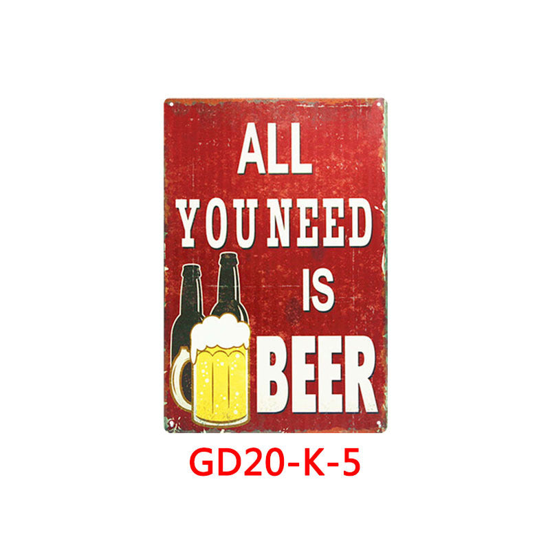 Retro Tin Painting Bar Home KTV Wall Hangings