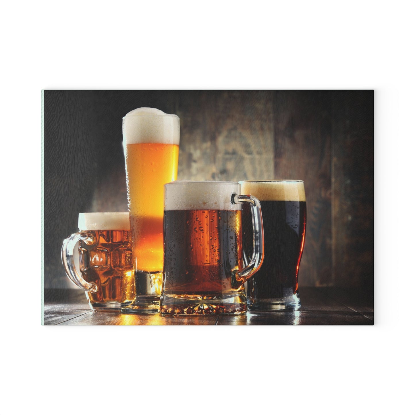 Beer Glasses Glass Cutting Board