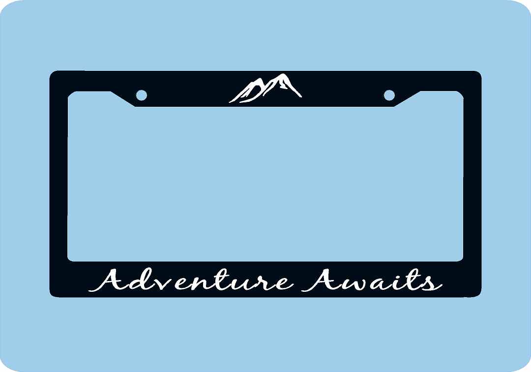 Adventure Awaits License Plate Frame | Mountains Arrows Adventure License Plate Frame | Car Accessories License Plate Art
