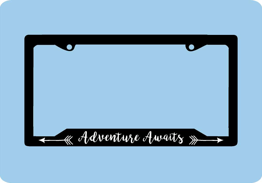 Adventure Awaits License Plate Frame | Mountains Arrows Adventure License Plate Frame | Car Accessories License Plate Art