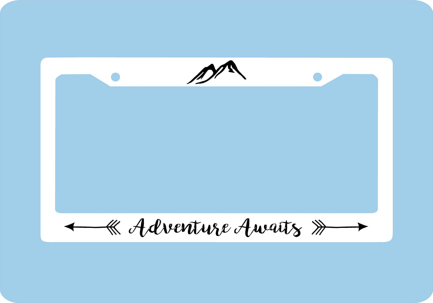 Adventure Awaits License Plate Frame | Mountain Bike Adventure License Plate Frame |  Accessories License Plate Art