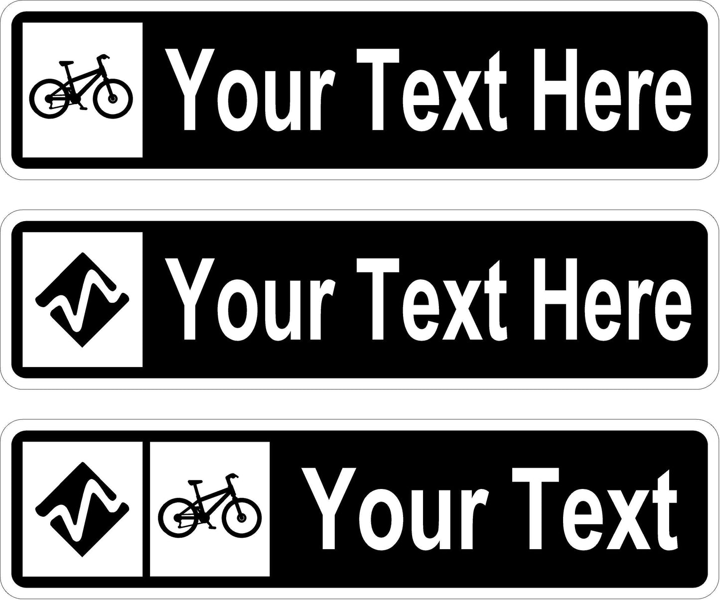 Large Aluminum Custom Mountain Bike Sign | 6" x 24" Personalized Bike Sign  | Custom Trail Sign |  Aluminum Sign