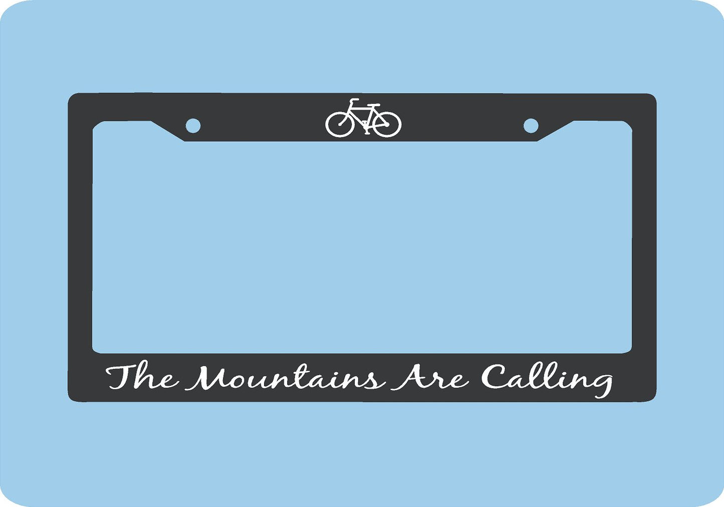 The Mountains Are Calling License Plate Frame | Cyclist Gift | USA Made