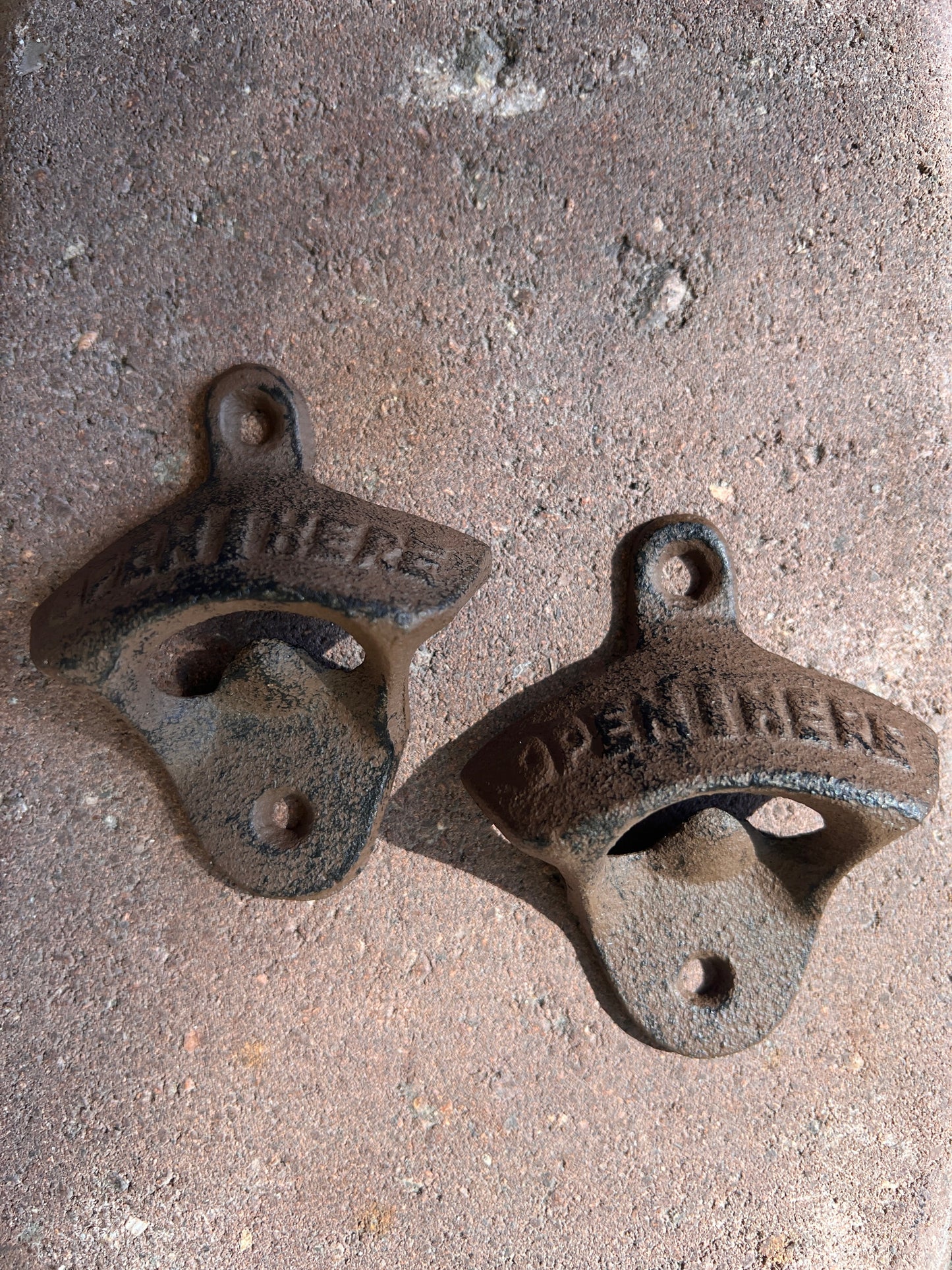 Vintage cast iron wall mount bottle opener 2-pack — heavy duty beer gift