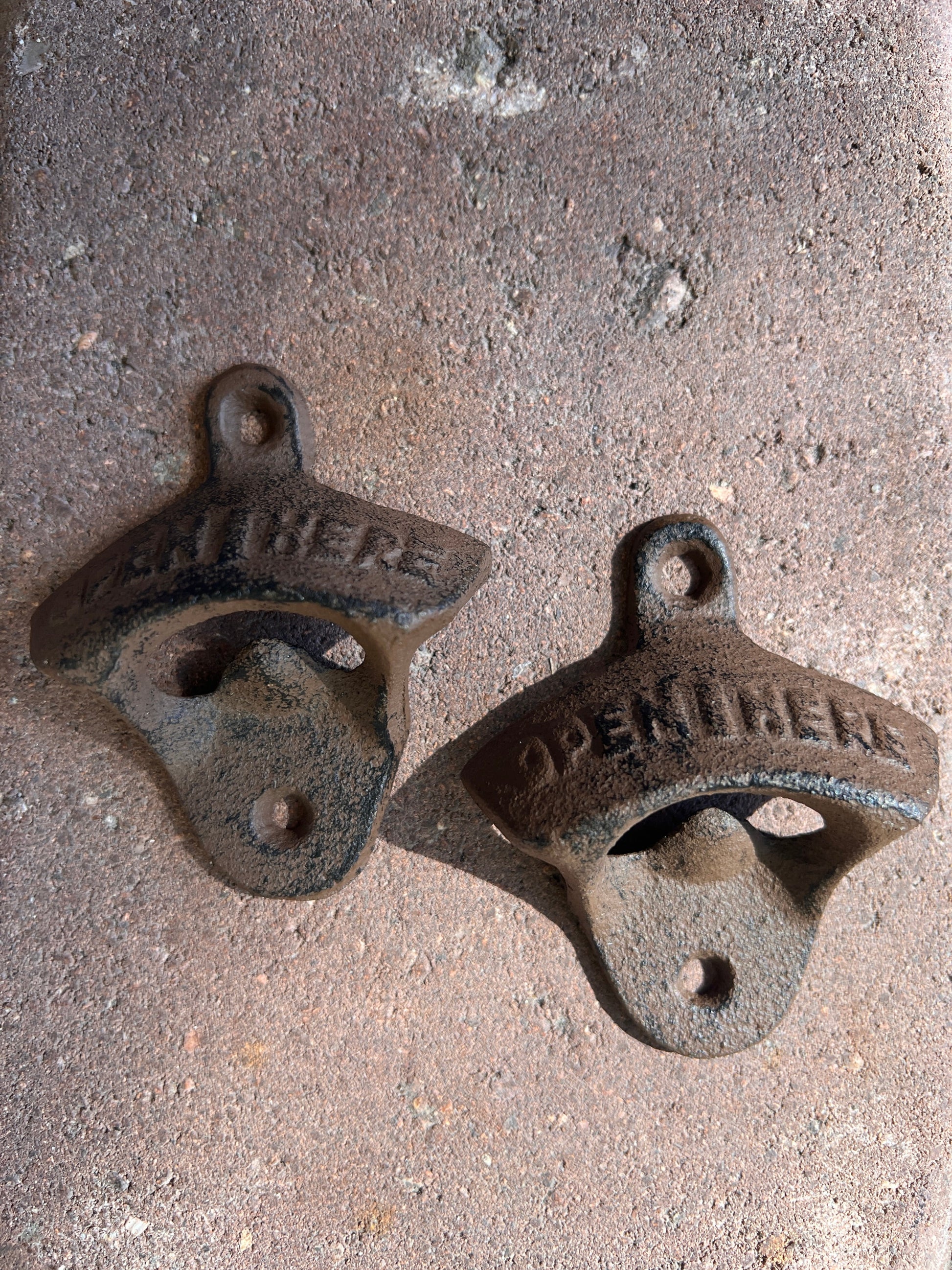 Vintage cast iron wall mount bottle opener 2-pack — heavy duty beer gift
