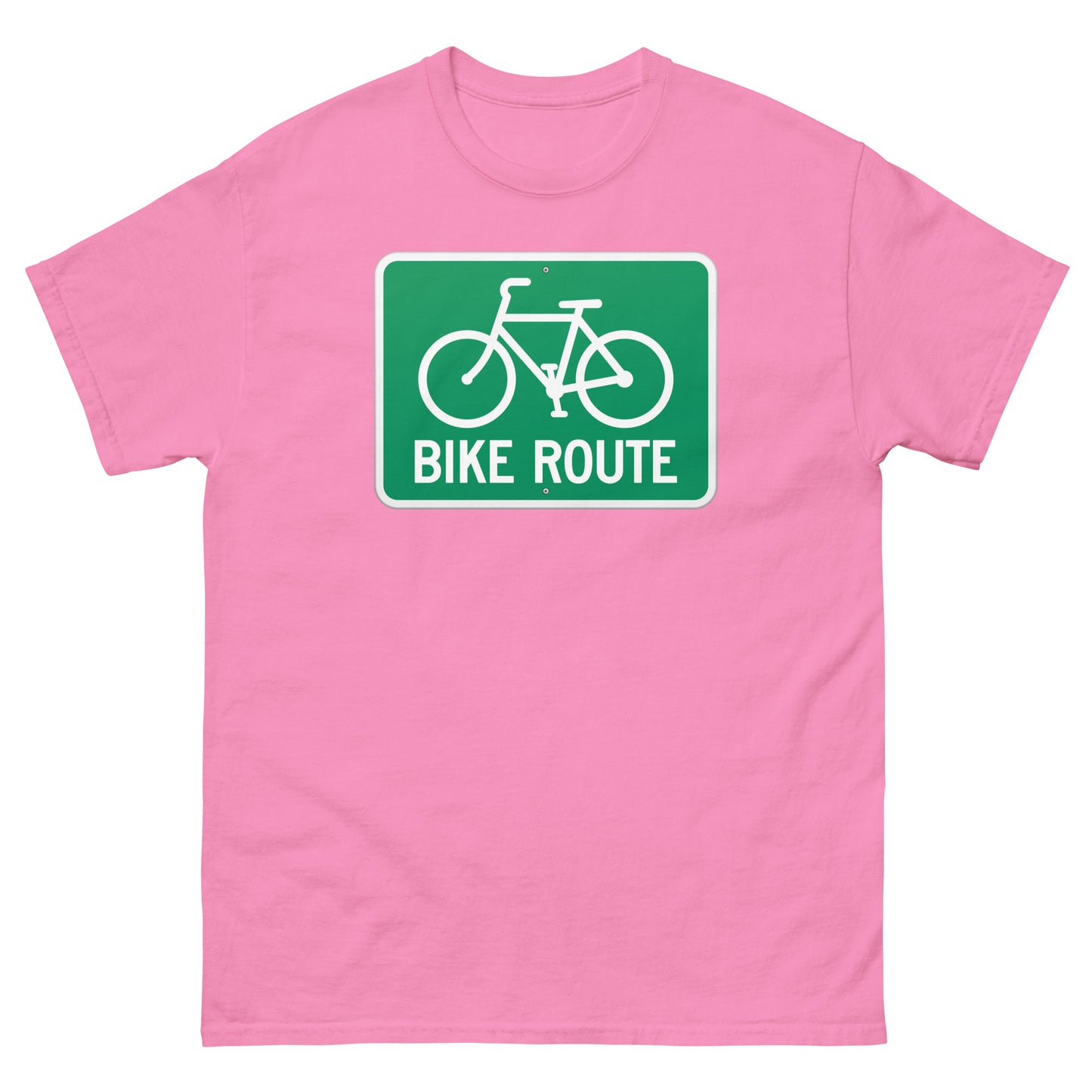 Bike Route Sign Graphic Cycling Men's classic T Shirt