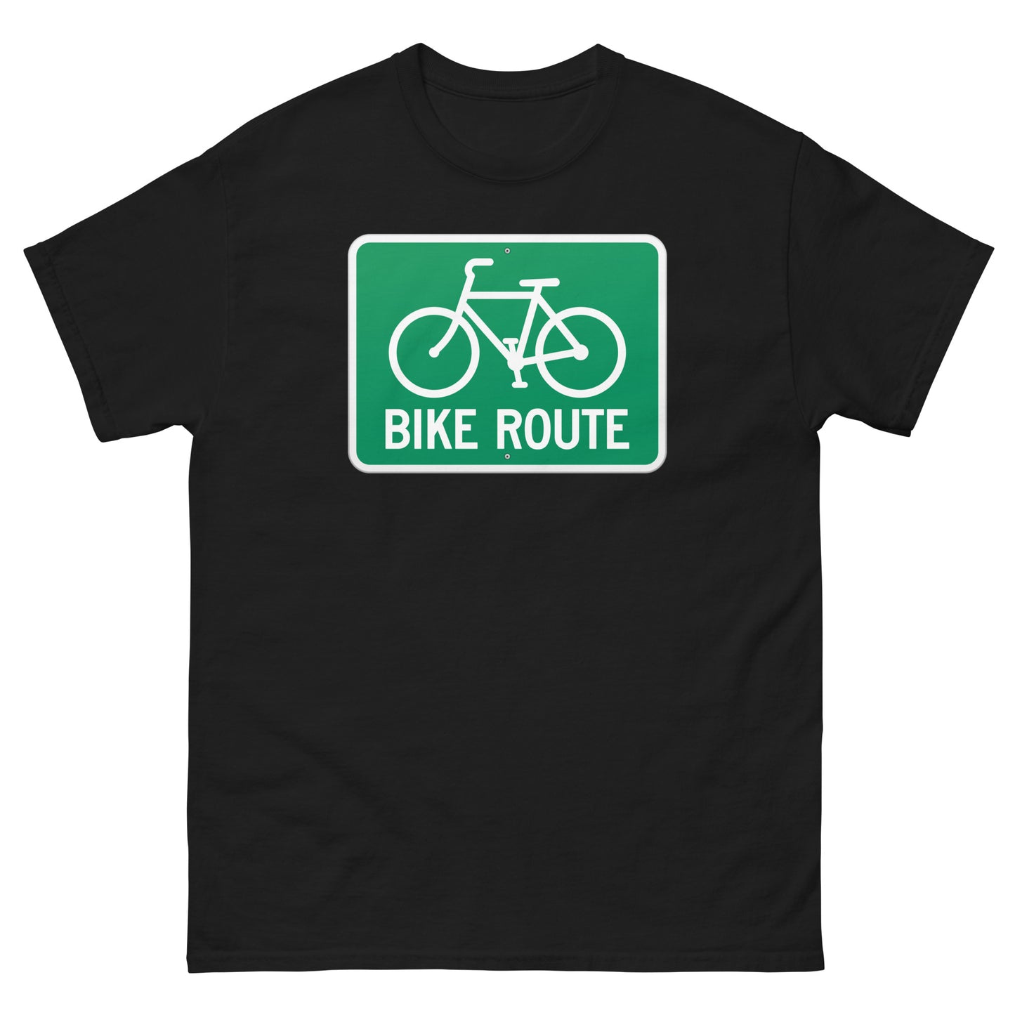 Bike Route Sign Graphic Cycling Men's classic T Shirt