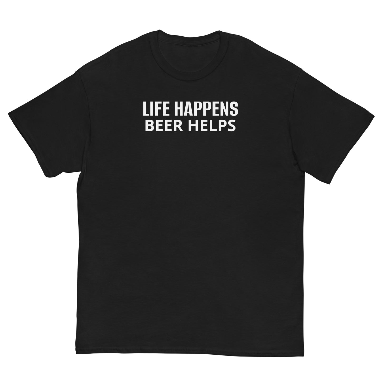 "Life Happens Beer Helps" Graphic Beer Classic T-Shirt
