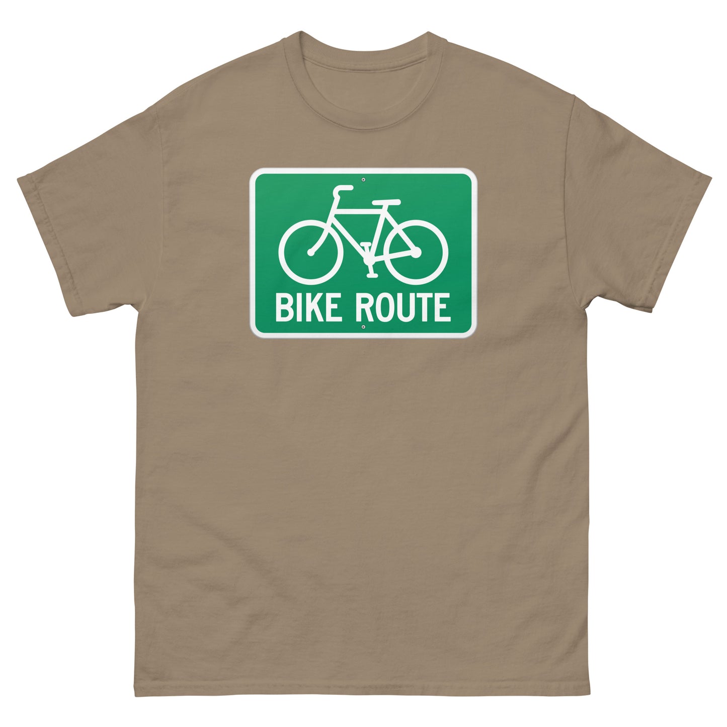 Bike Route Sign Graphic Cycling Men's classic T Shirt