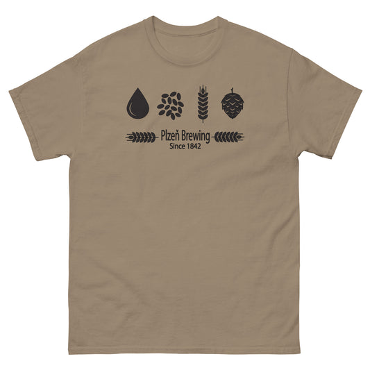 "4 Ingredients of  Beer" Pilsen Plzen Brewing Men's Classic Larger Craft Beer T-Shirt
