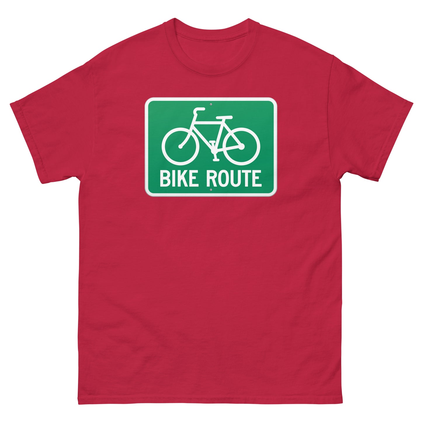 Bike Route Sign Graphic Cycling Men's classic T Shirt