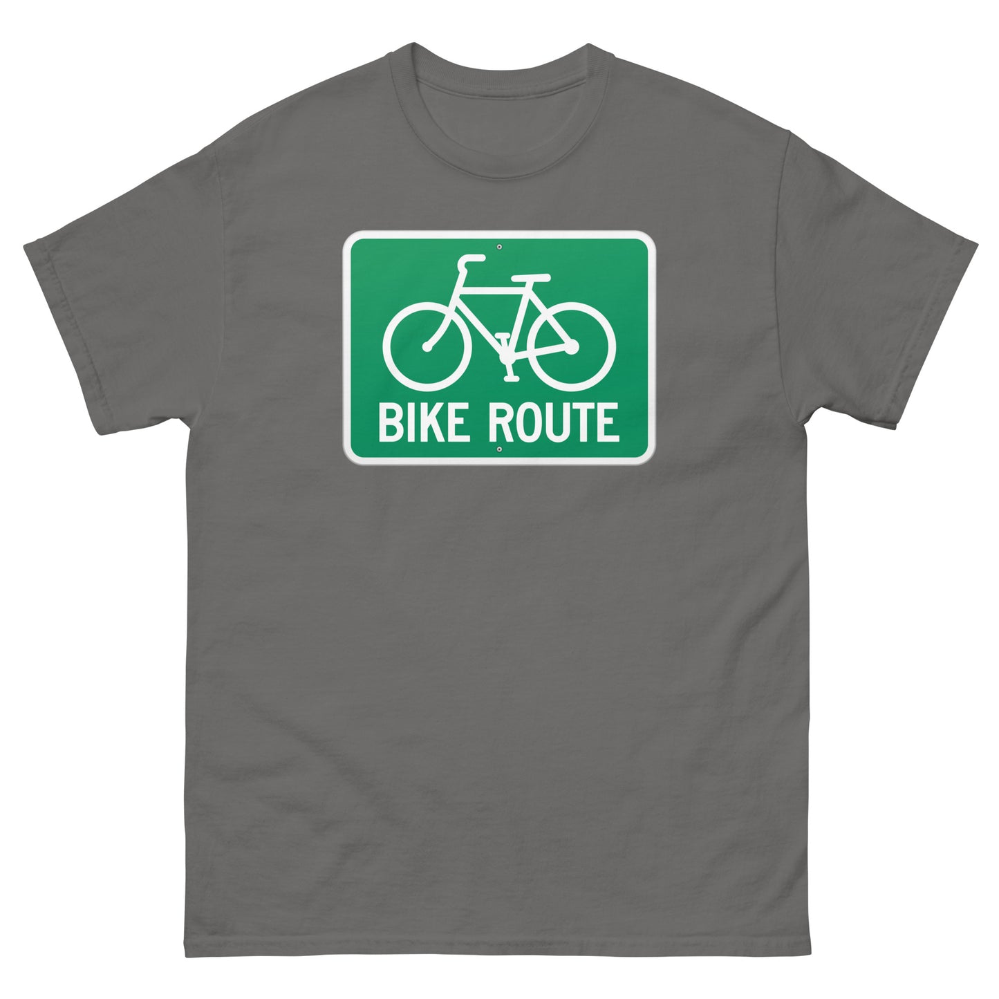 Bike Route Sign Graphic Cycling Men's classic T Shirt