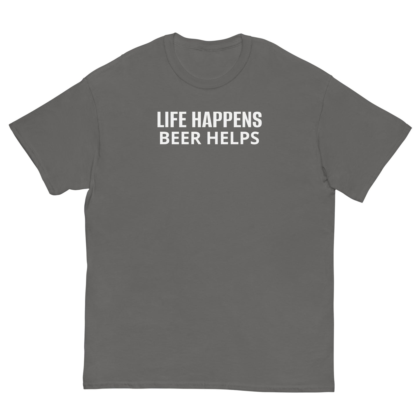 "Life Happens Beer Helps" Graphic Beer Classic T-Shirt