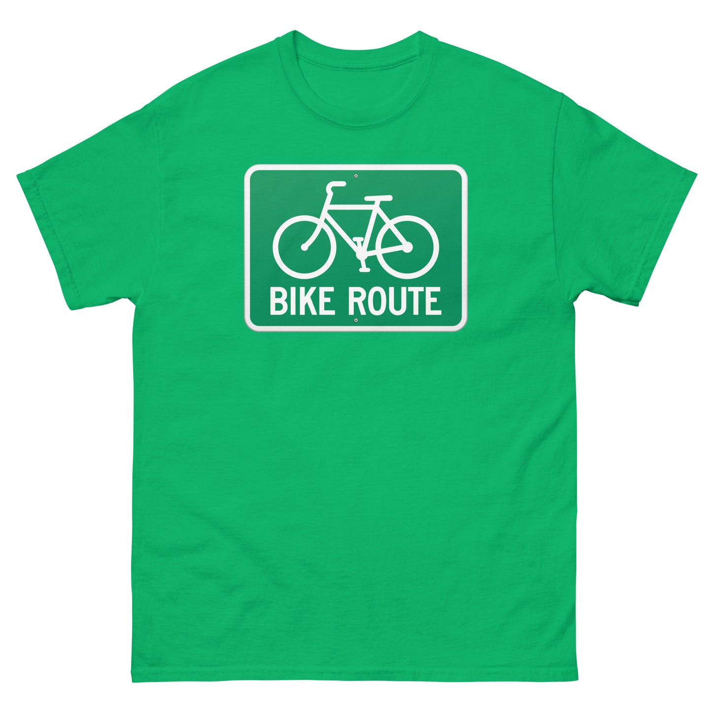 Bike Route Sign Graphic Cycling Men's classic T Shirt
