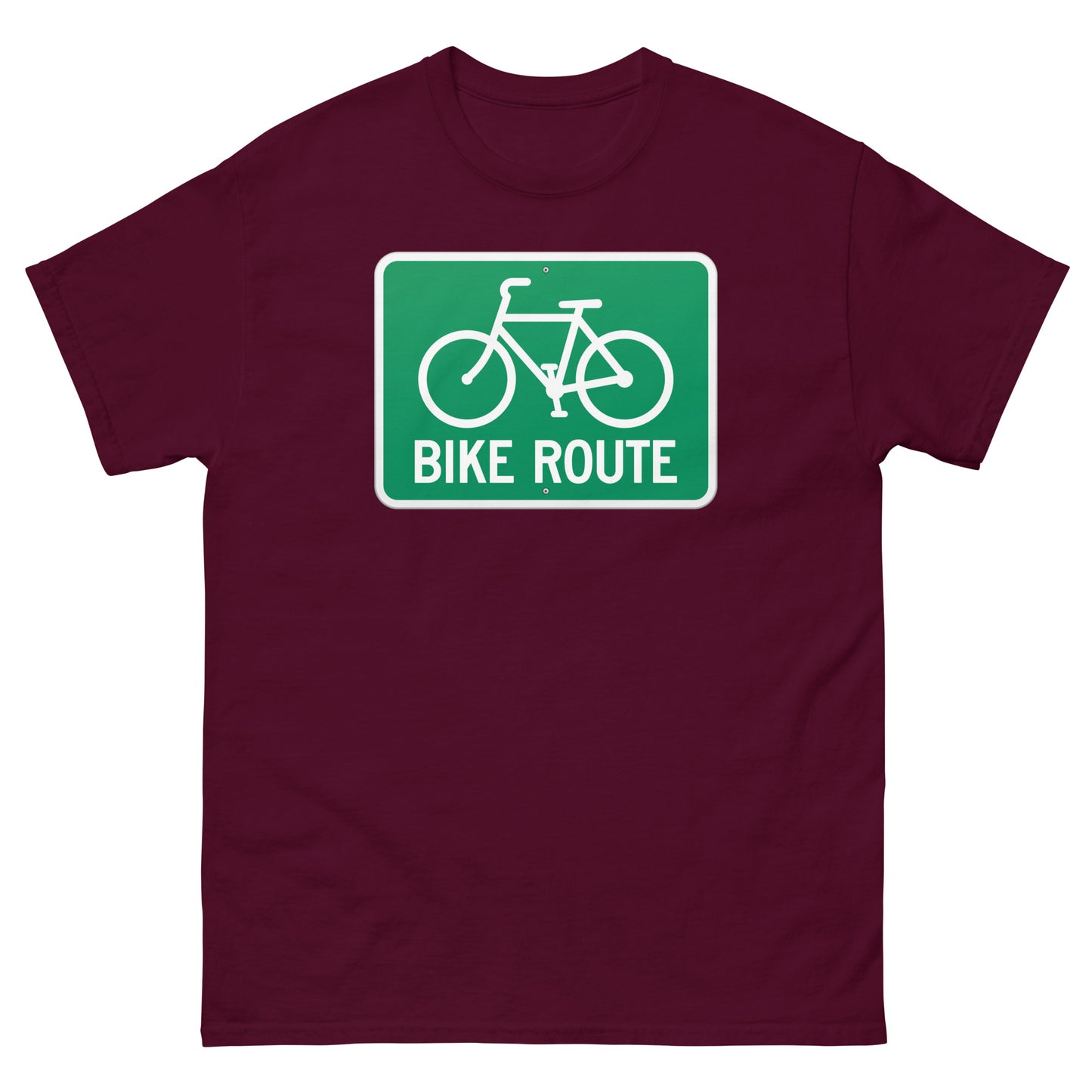 Bike Route Sign Graphic Cycling Men's classic T Shirt