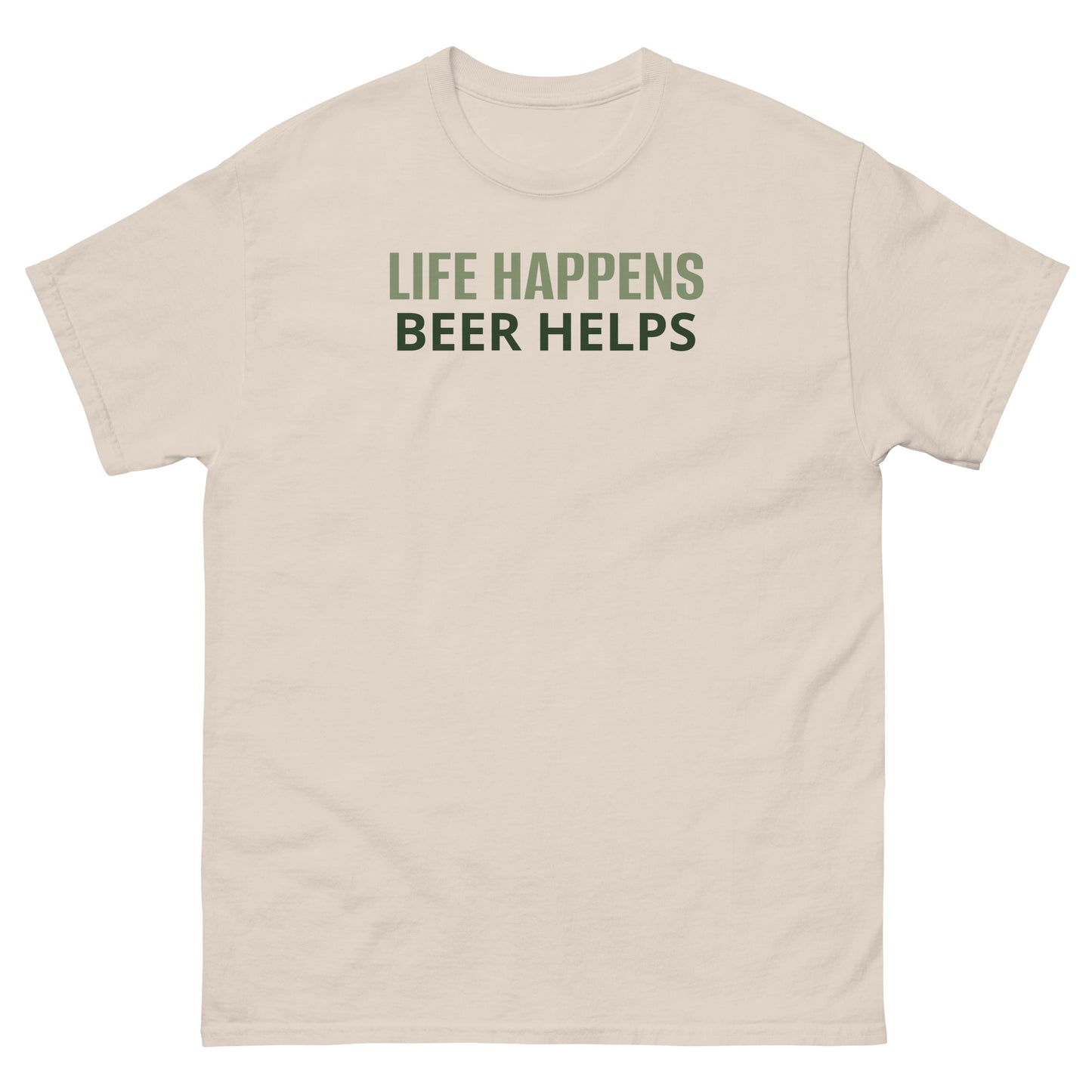 "Life Happen Beer Helps" Men's classic Beer Graphic T shirt