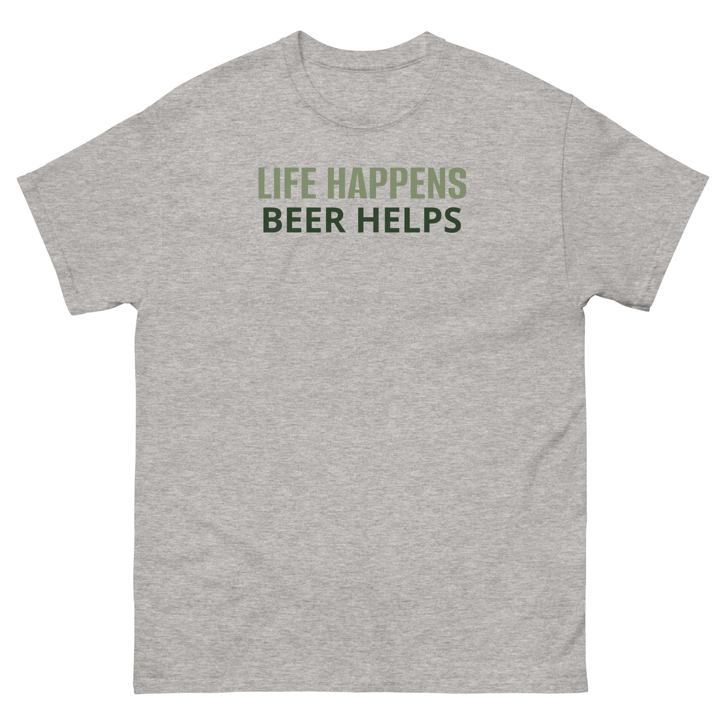 "Life Happen Beer Helps" Men's classic Beer Graphic T shirt
