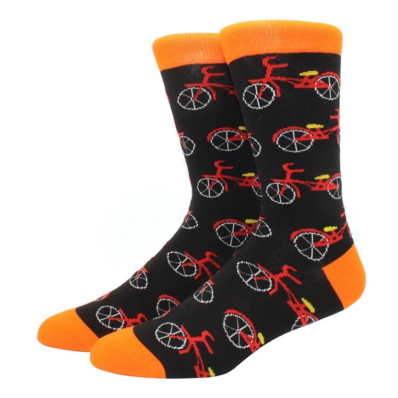 Bicycle Casual Crew Socks Men's Women's Casual Cycling Combed Cotton Socks