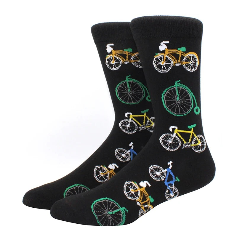 Bicycle  Casual Crew Socks Men's Women's Casual Cycling Combed Cotton Socks