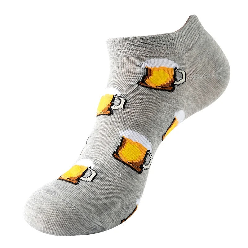 Funny Beer Mug Trendy Ankle Socks Men's Women's Beer Lovers Socks